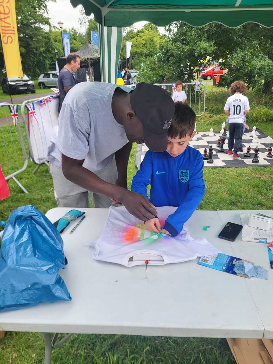 Mentor and mentee working on a design together